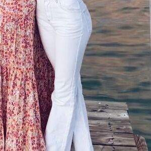 White boot cut jeans